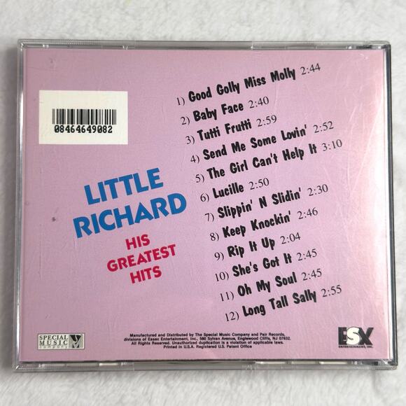 Little Richard His Greatest Hits CD 1992 Special Music Co Rock n Roll Classics - Picture 2 of 7